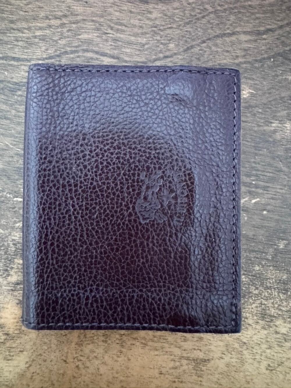 Il Bisonte Men's Tri-fold Wallet Dark Brown Pebbled Leather